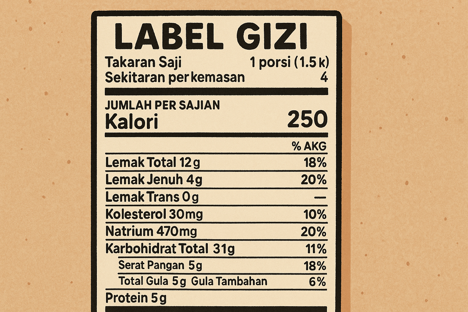 Label Gizi