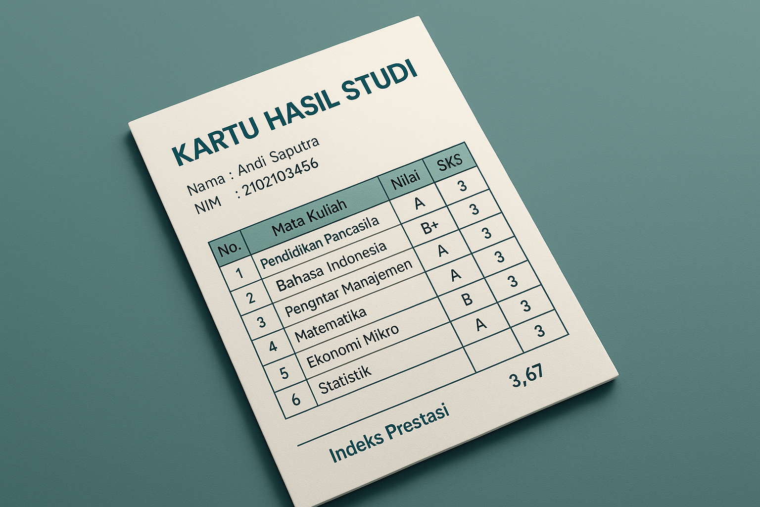 Kartu Hasil Studi