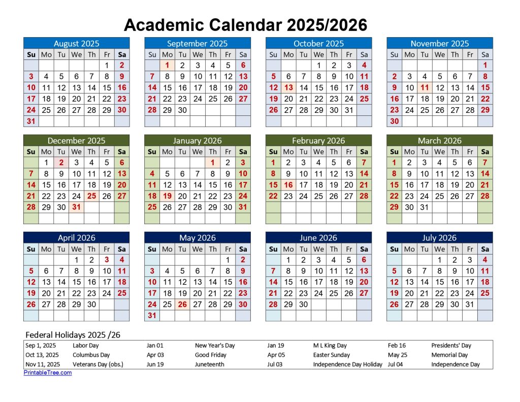 academic calendar